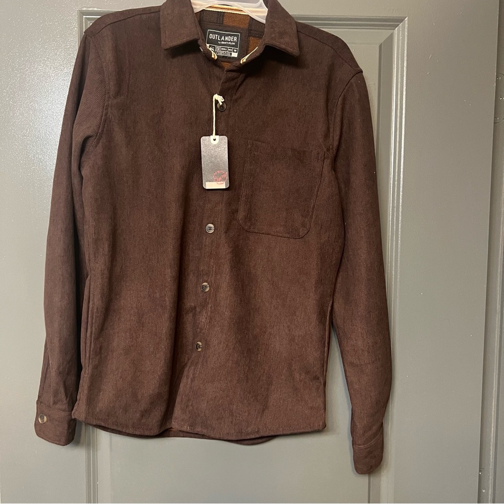Outlander by Craft and Flow Men’s Brown plaid shirt jacket size Small